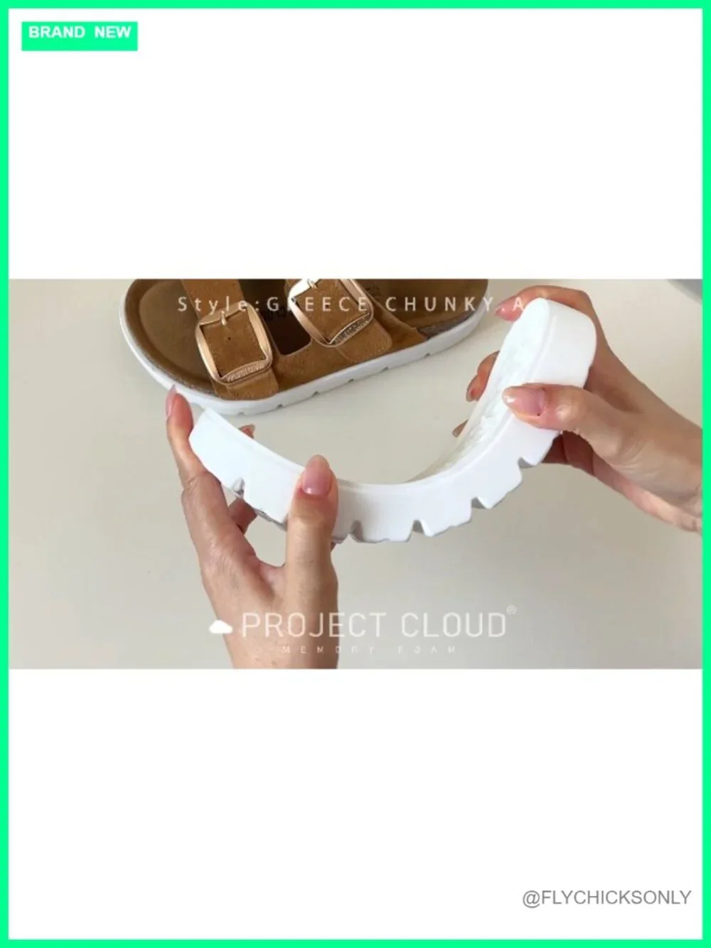 Genuine Leather Slide Sandals with Cork Footbed Platform